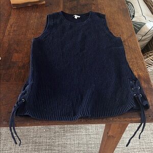 Talbots Dark Blue Knit Tank sweater Top